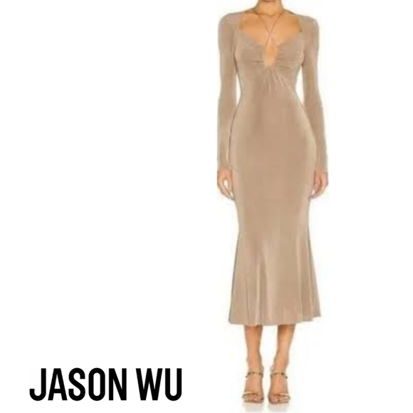 Jason Wu Dress - Long Sleeve - Backless - Tan - Size Small - Formal/Party/Event - Picture 1 of 10